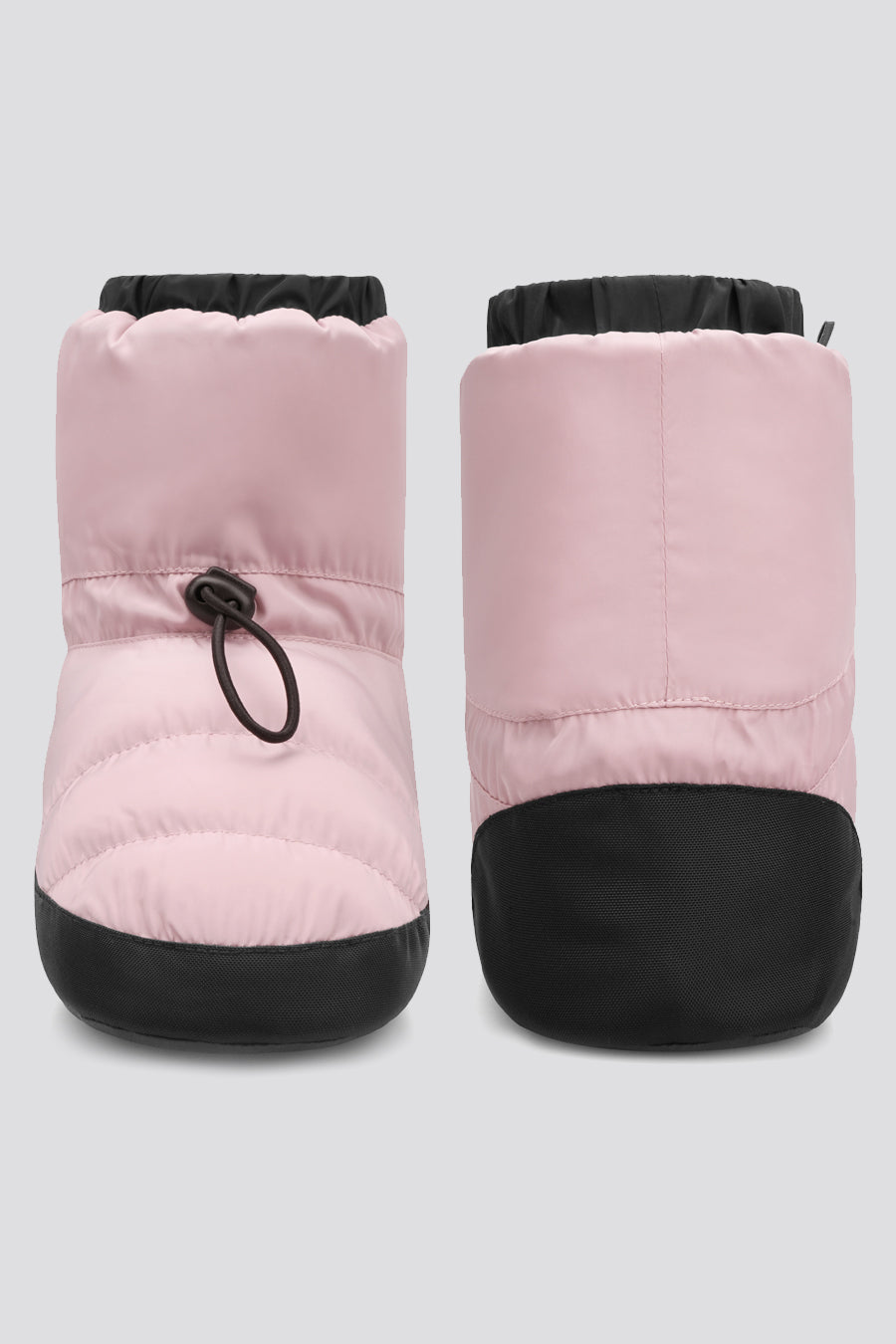 Pink ballet warm up booties front view