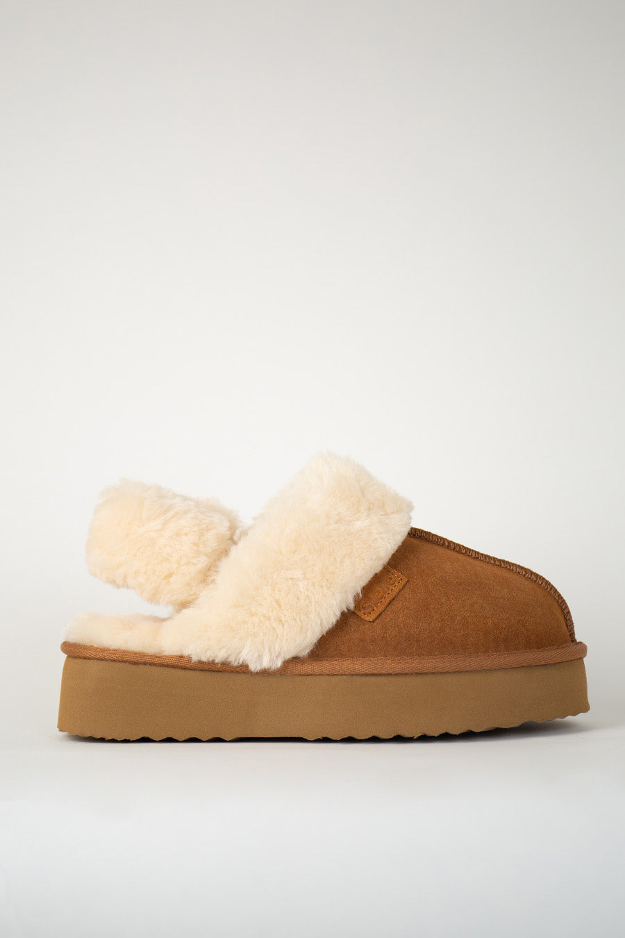 Faux Fur Platform Slippers side view