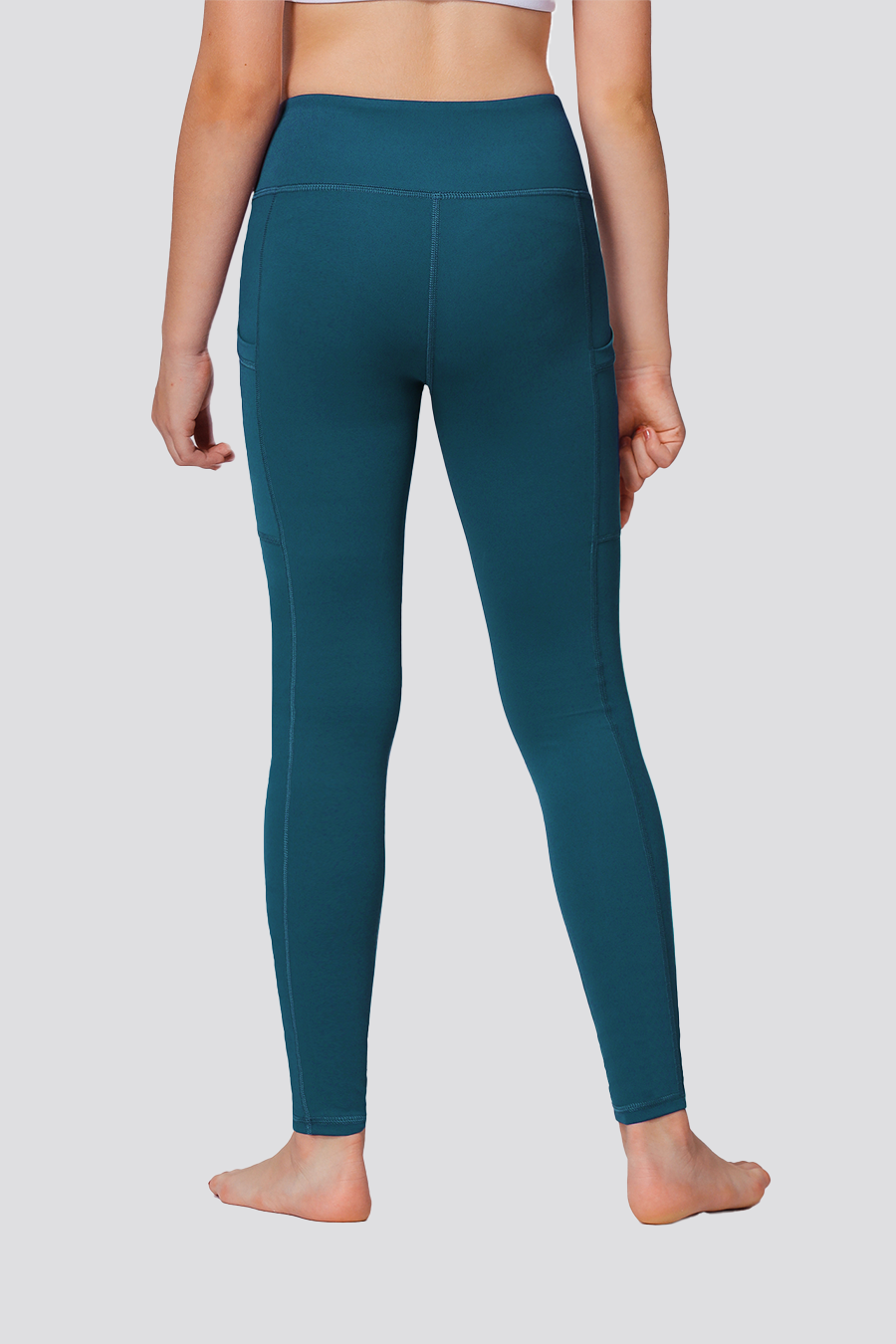 Girls leggings Dark Teal back view