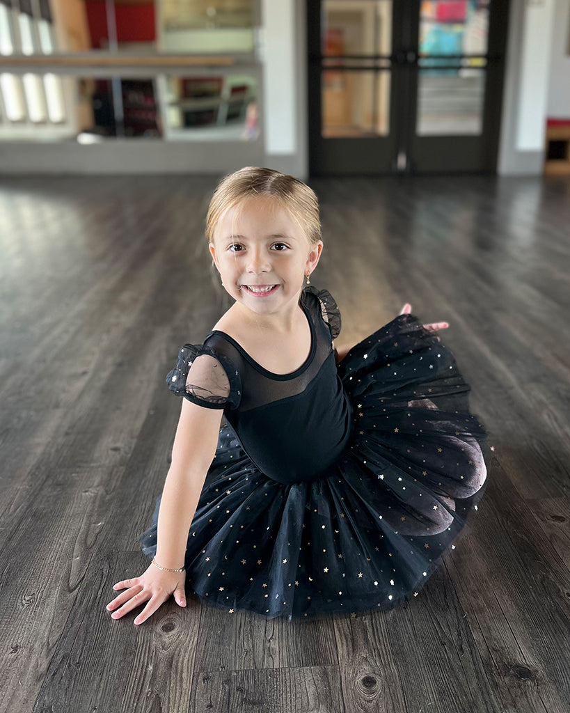 Full-body black ballet dress