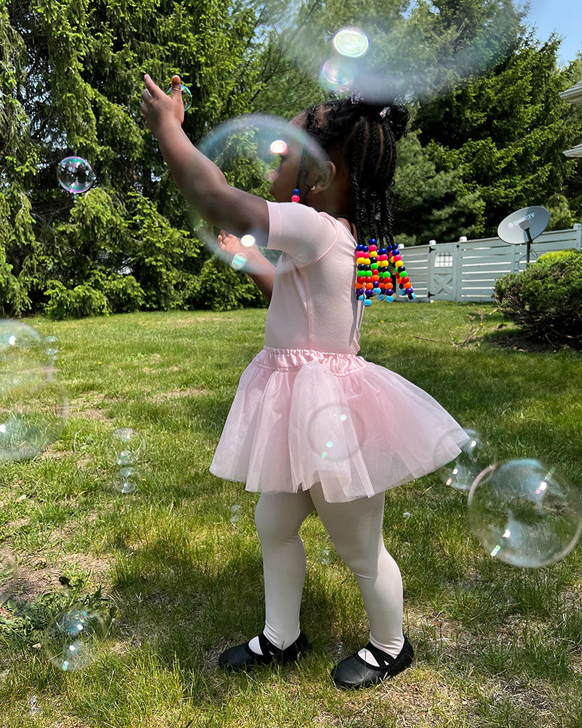 Side view for pink ballet outfit