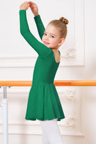 girls long sleeve dance dress green side view