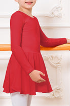 girls long sleeve dance dress red side view