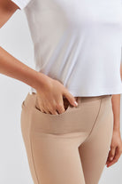 Women Casual Pants Khaki close up