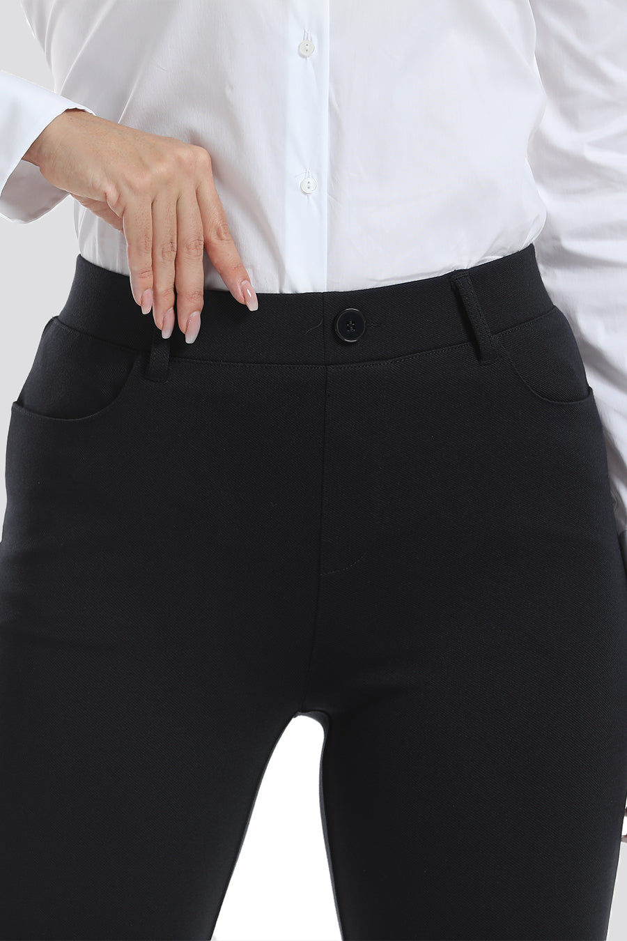 Women Bootcut Pants Black close up