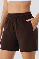 Front view Coffee shorts for women