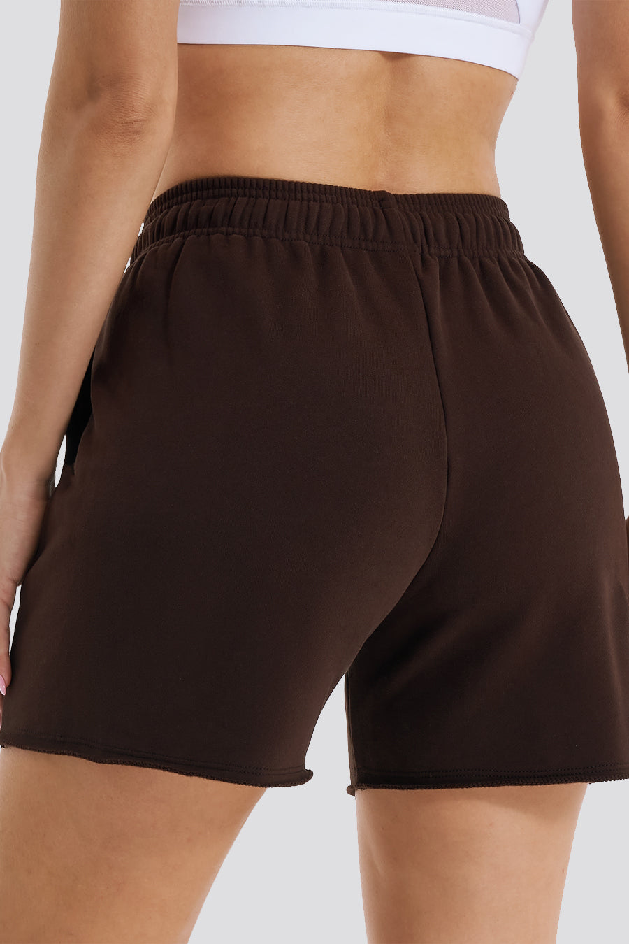 Back view Coffee shorts for women