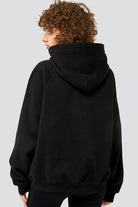 Black lightweight hoodies womens back view