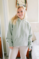 Mint Green lightweight hoodies womens front view