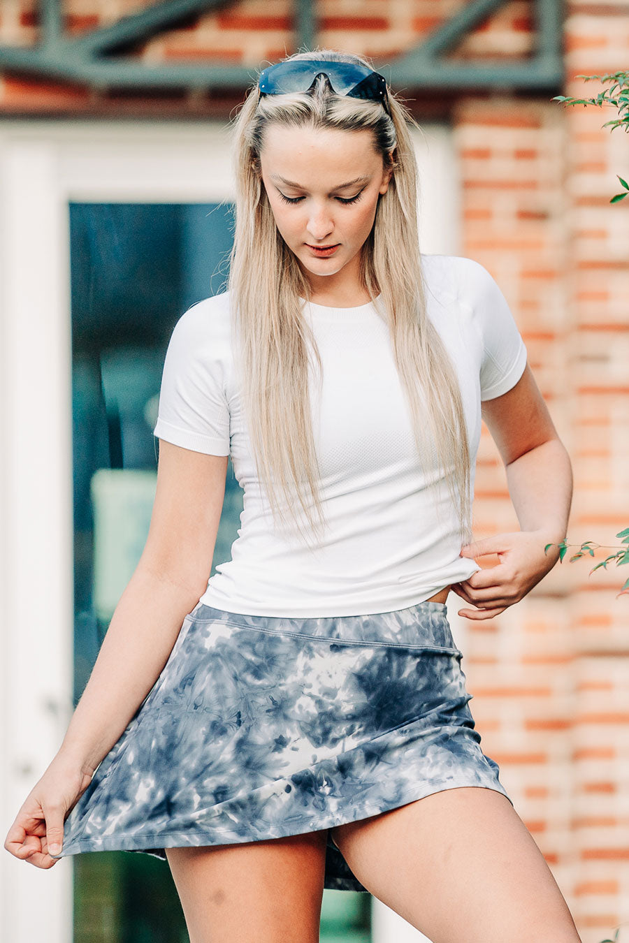 Tie Dye Black tennis skirt front view