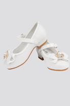 White Mary jane shoes for girls front view