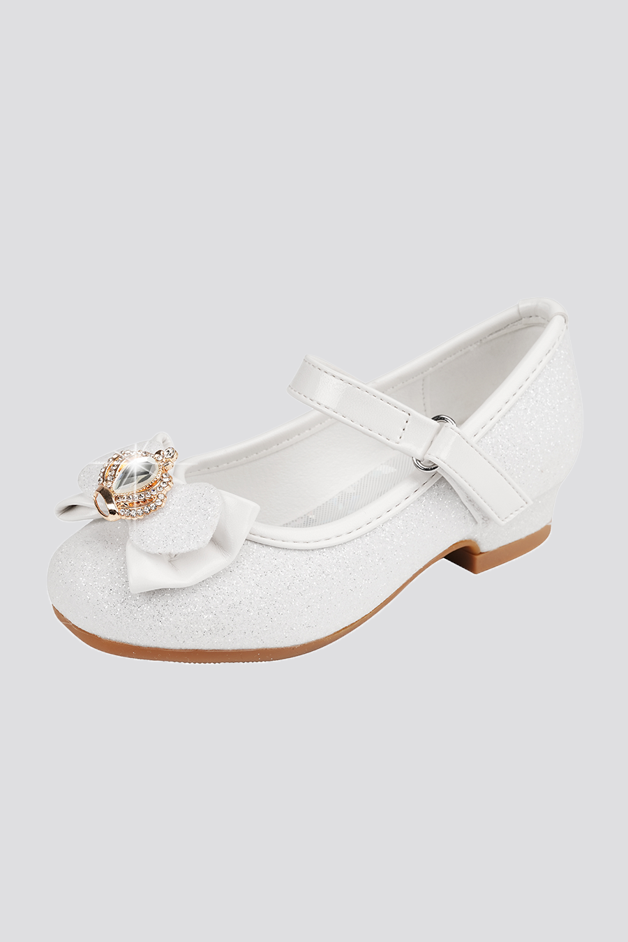 White Mary jane shoes for girls side view