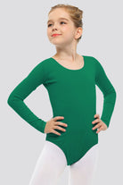 green long sleeve leotard side view