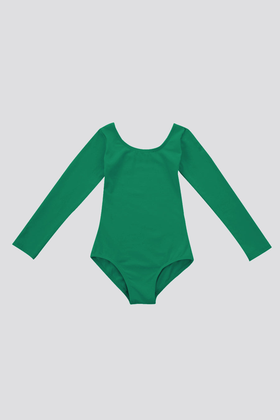 green long sleeve leotard top view