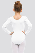 green long sleeve leotard back view