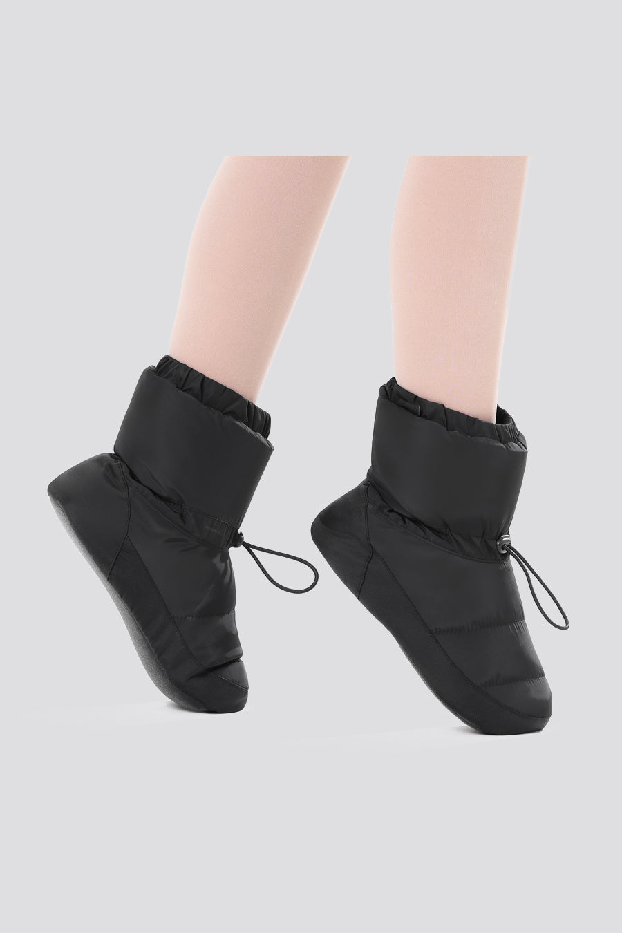 Black ballet warm up booties side view