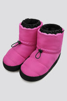 Fuchsia ballet warm up booties side view