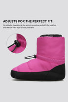 Fuchsia ballet warm up booties side view