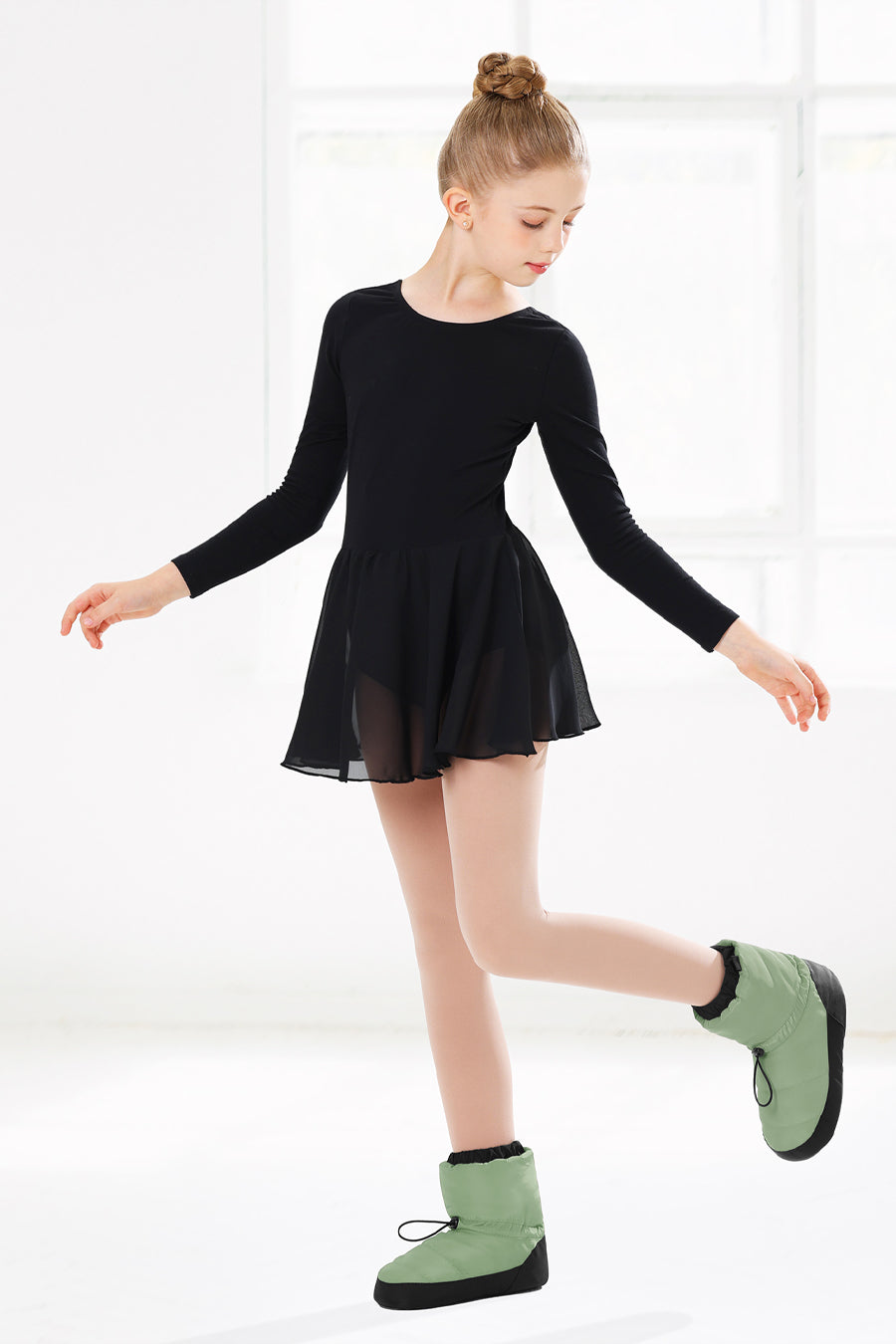 Green ballet warm up booties full-body