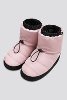 Pink ballet warm up booties side view