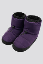 Purple ballet warm up booties side view 