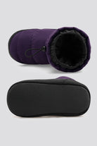 Purple ballet warm up booties top view 