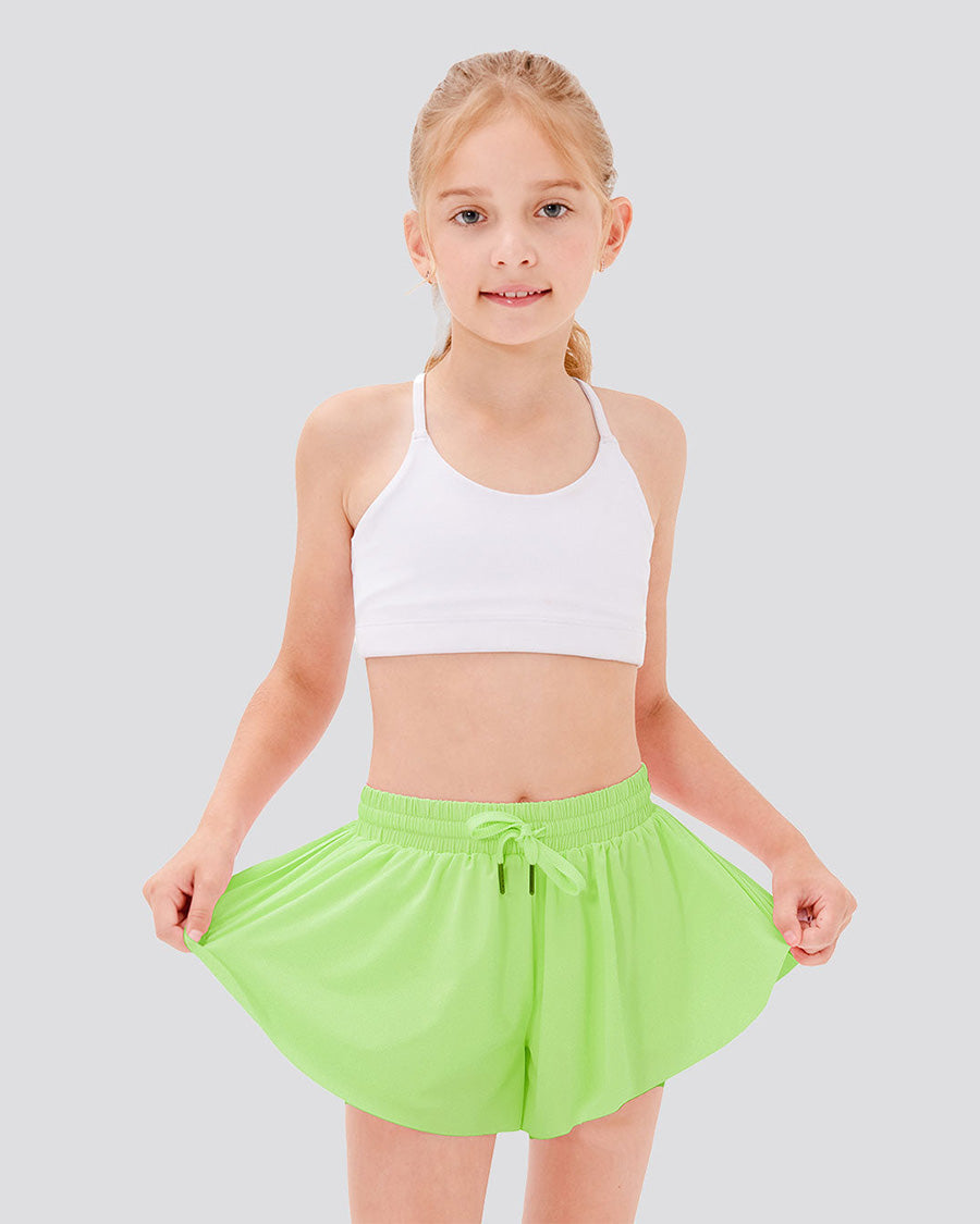 neon green flowy shorts for girls