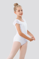 white gymnastics leotards for girls side view