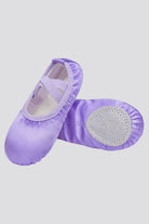 satin ballet flat purple front view 