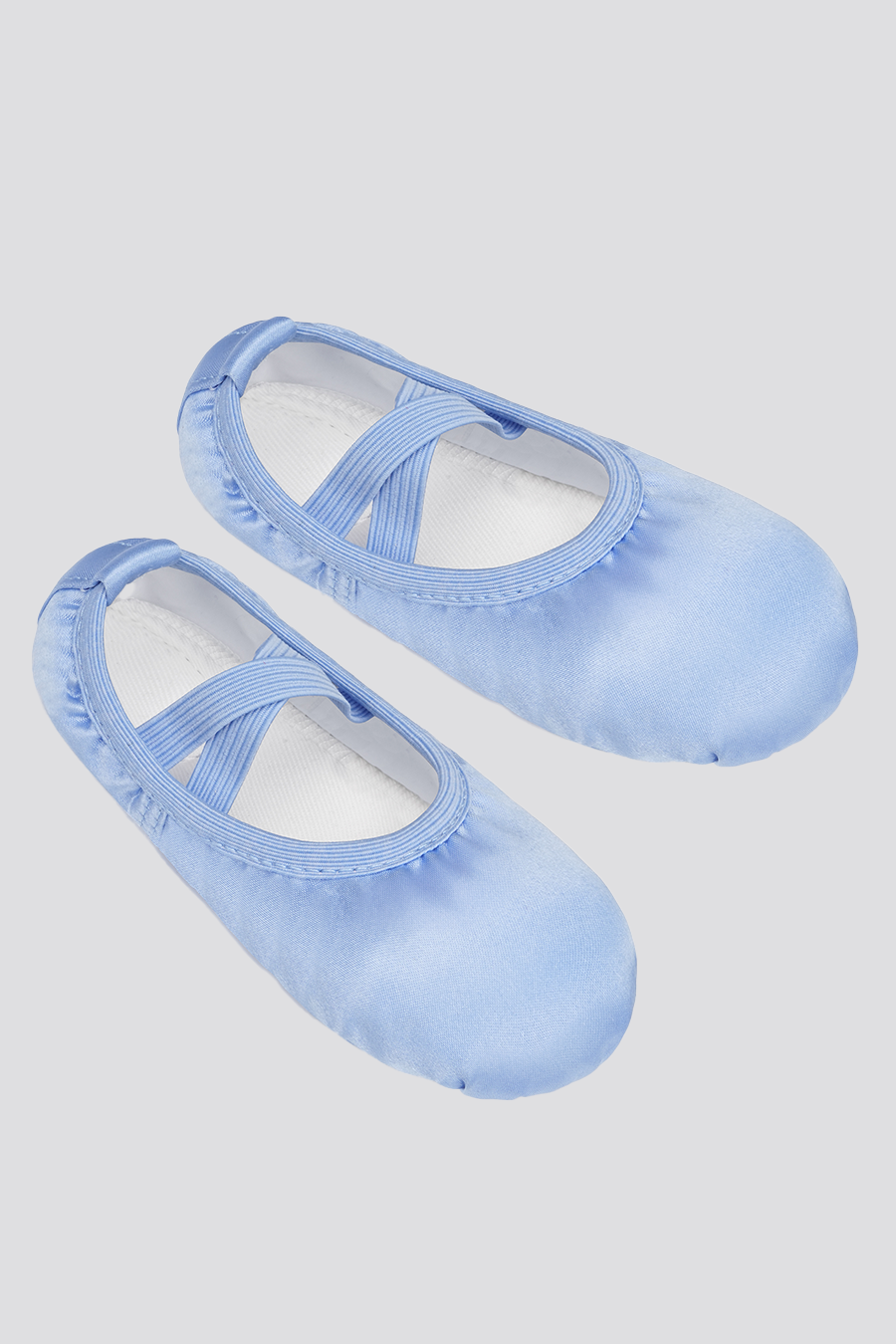 satin ballet flat blue overhead shot