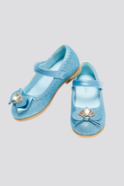 Blue mary jane shoes for girls front view  