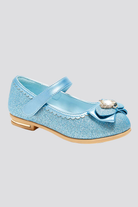 Blue mary jane shoes for girls side view  