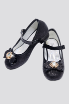 Black Mary Jane shoes for girls front view details