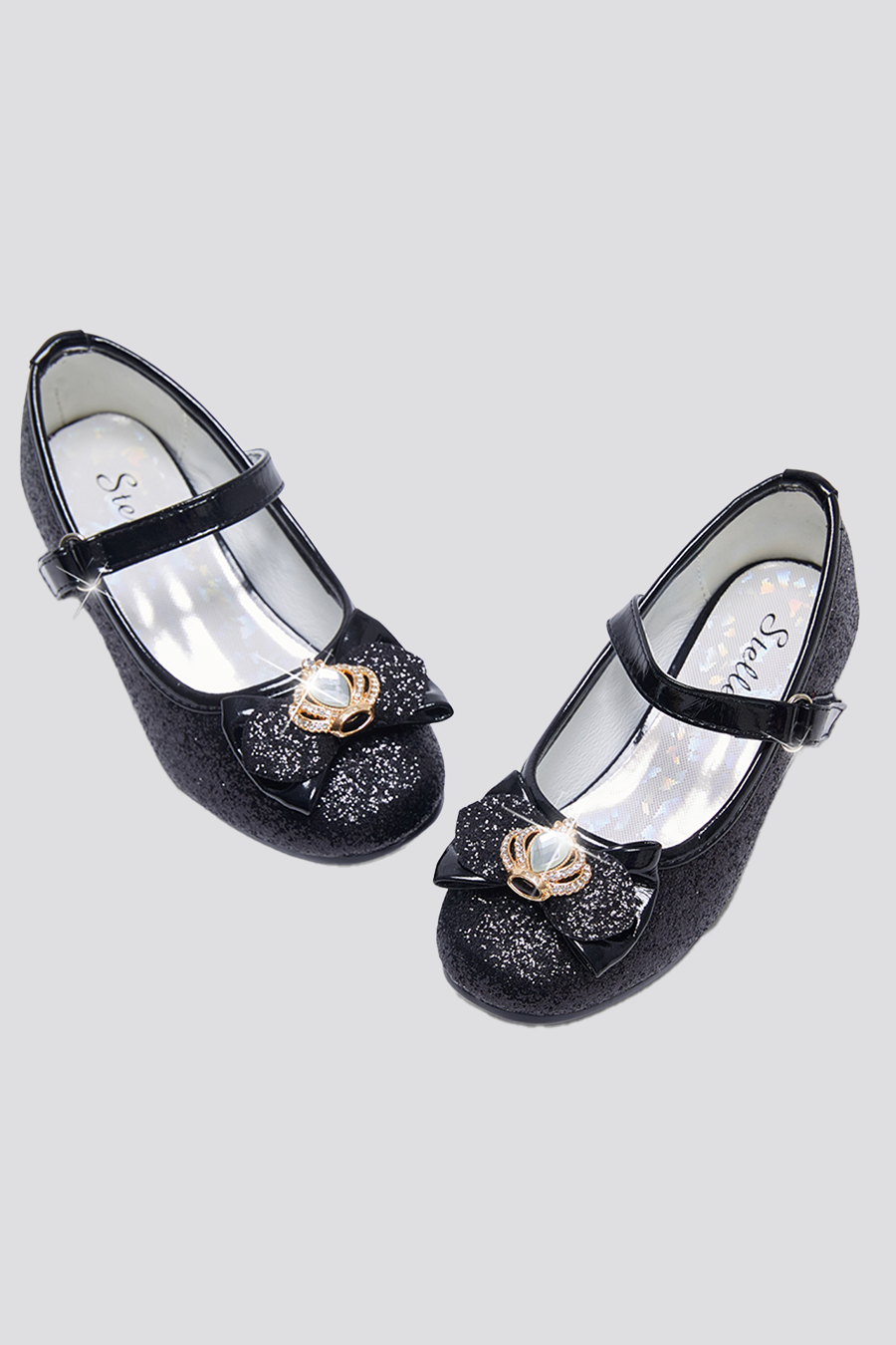 Black Mary jane shoes for girls top view