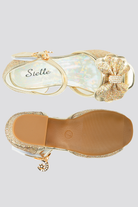 Gold toddler sandals top view 