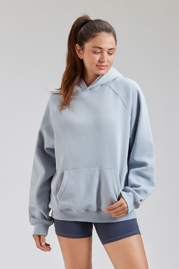 hoodie Baby Blue lightweight women front  view