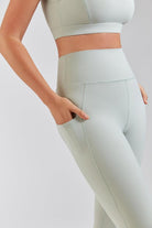 Women Yoga Pants Mint Green side view