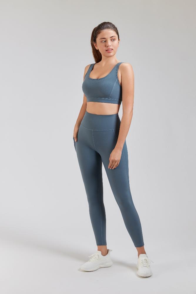 Women Yoga Pants Grey Sage full view