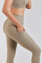 Women Yoga Pants Stone close up