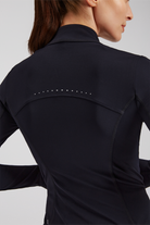 Black sports jacket women back view detail