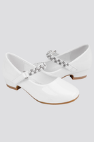 white mary jane shoes for girls side view 