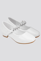 White mary jane shoes for girls side view