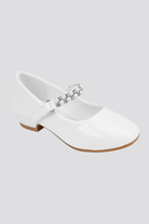 White mary jane shoes for girls side view 