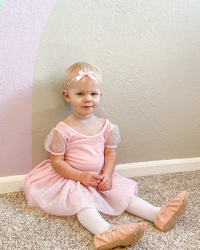 front view ballet pink ballet shoes