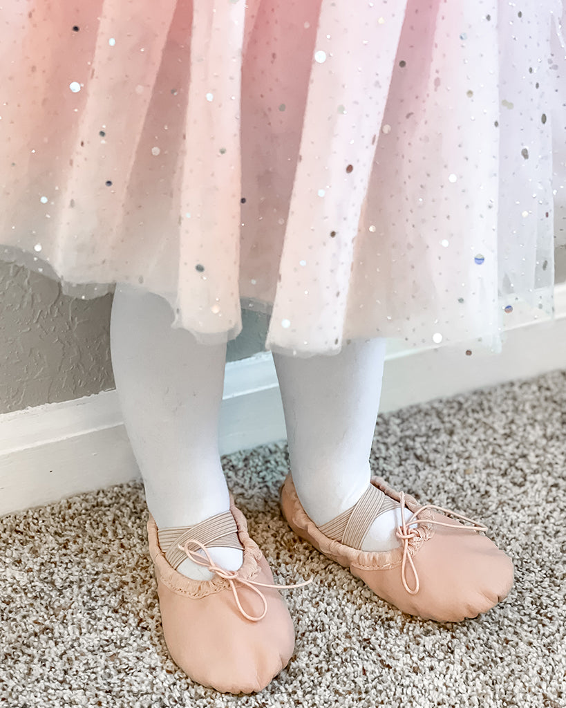 ballet pink ballet shoes detail