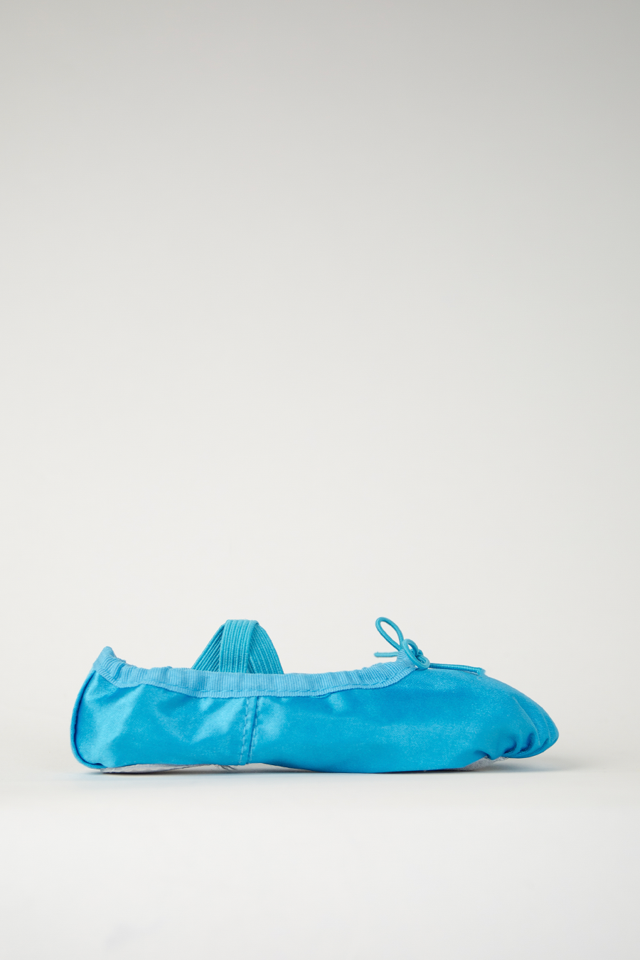 Girl's Blue Ballet Shoes - Satin SIDE VIEW