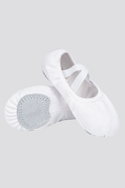 White canvas ballet shoes front view 