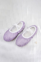 Girl's Glitter Ballet Shoes top view purple