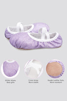 Girl's Glitter Ballet Shoes purple detail