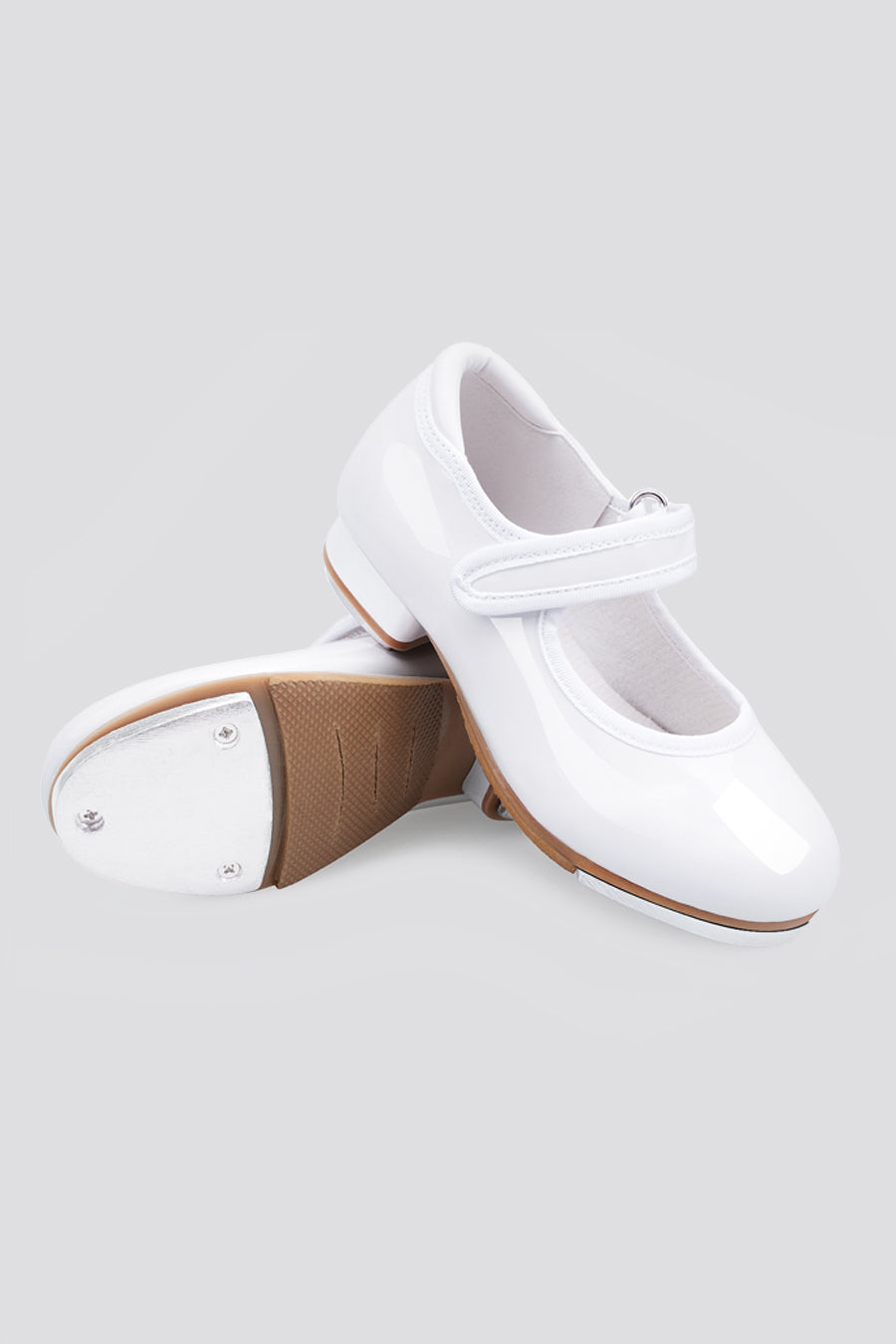 Kids White Tap Shoes Full View